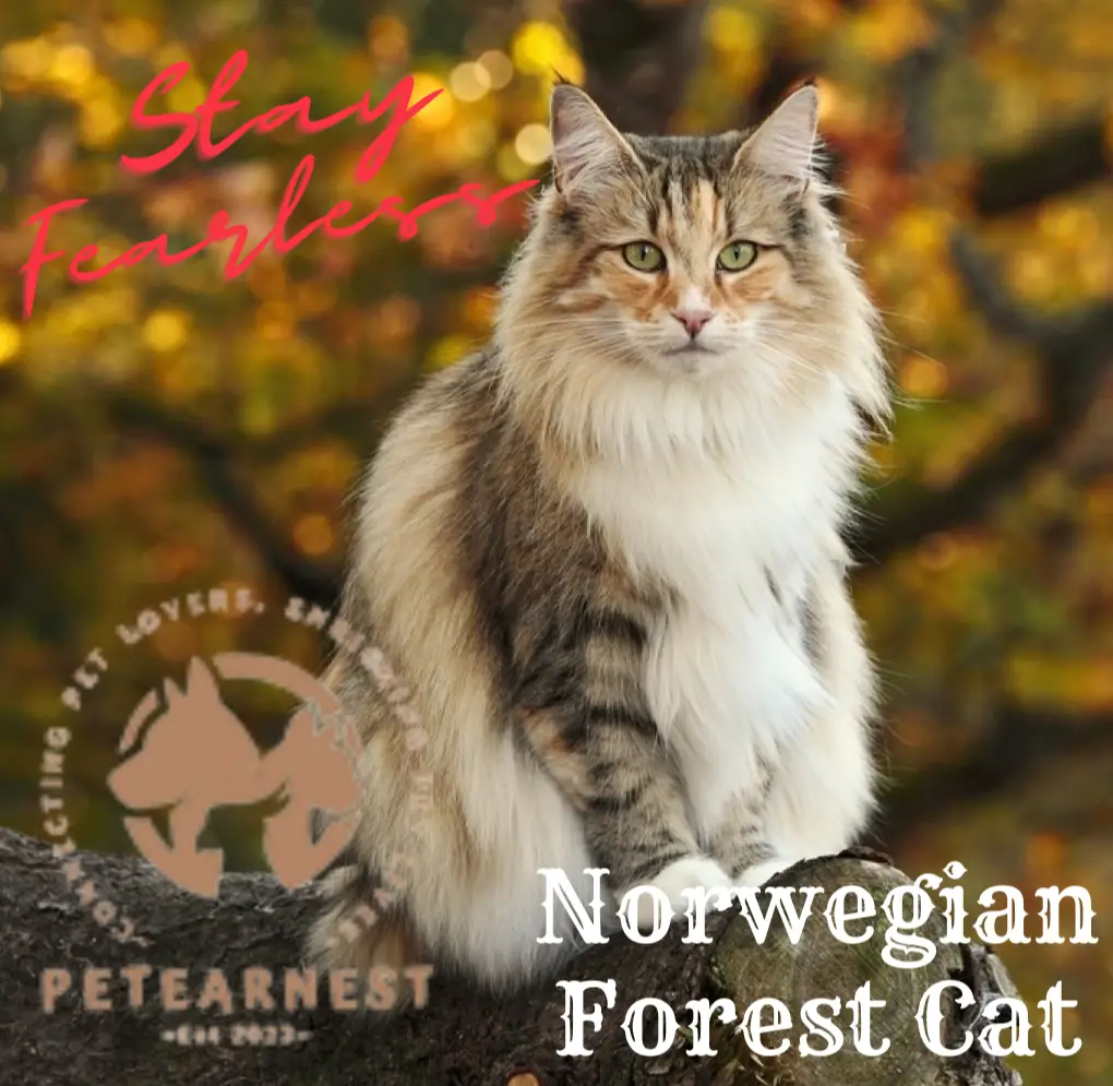 Norwegian Forest Cat Female in the Park - Majestic and Beautiful