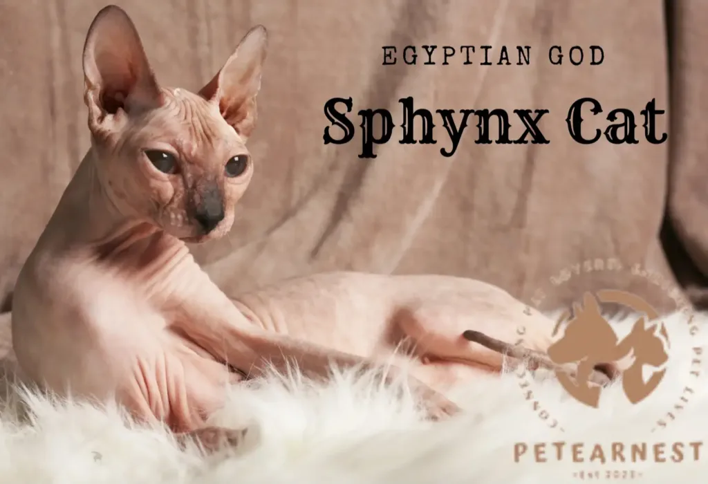 Sphynx cat Egypt on fabric background - Hairless breed of cat